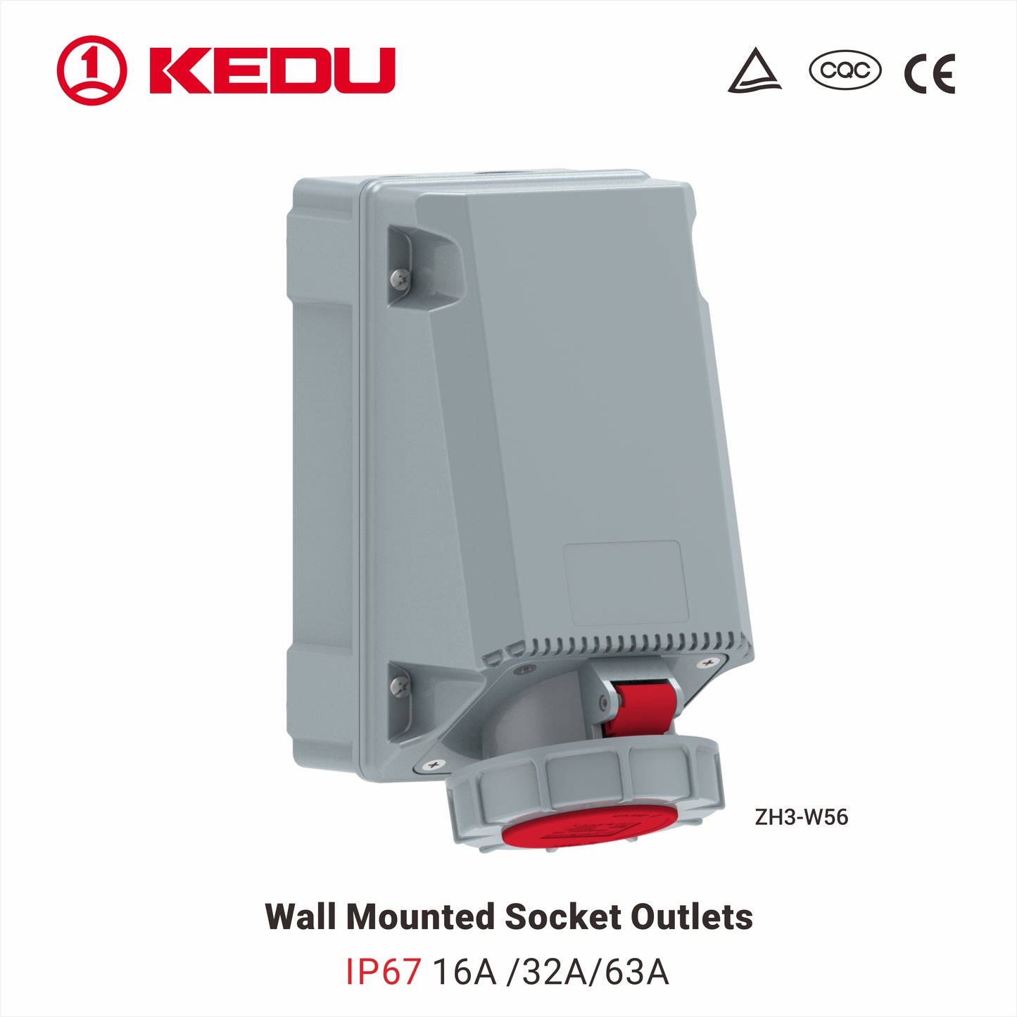 IP67 or IP44   Wall Mounted Socket Outlets  with interlocking or RCCB