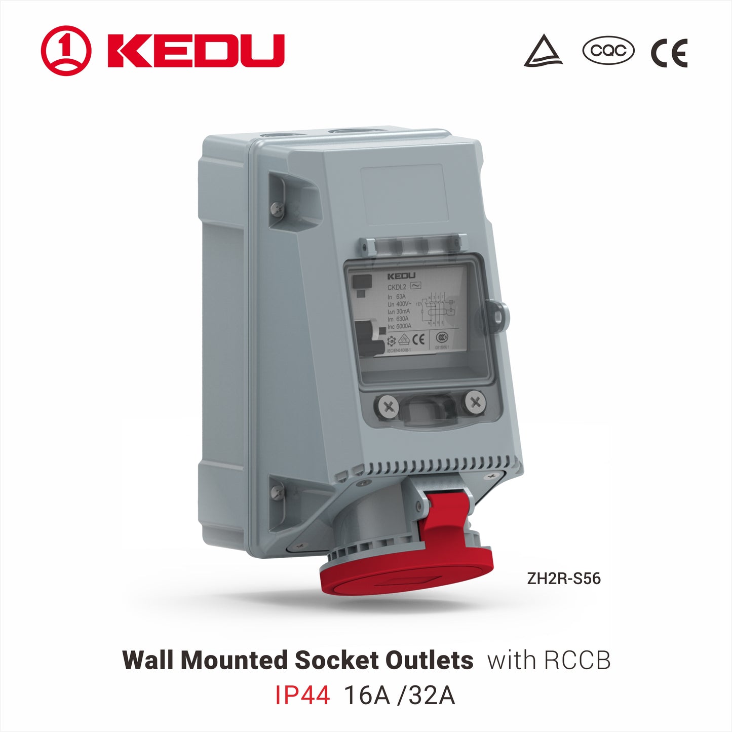 IP67 or IP44   Wall Mounted Socket Outlets  with interlocking or RCCB